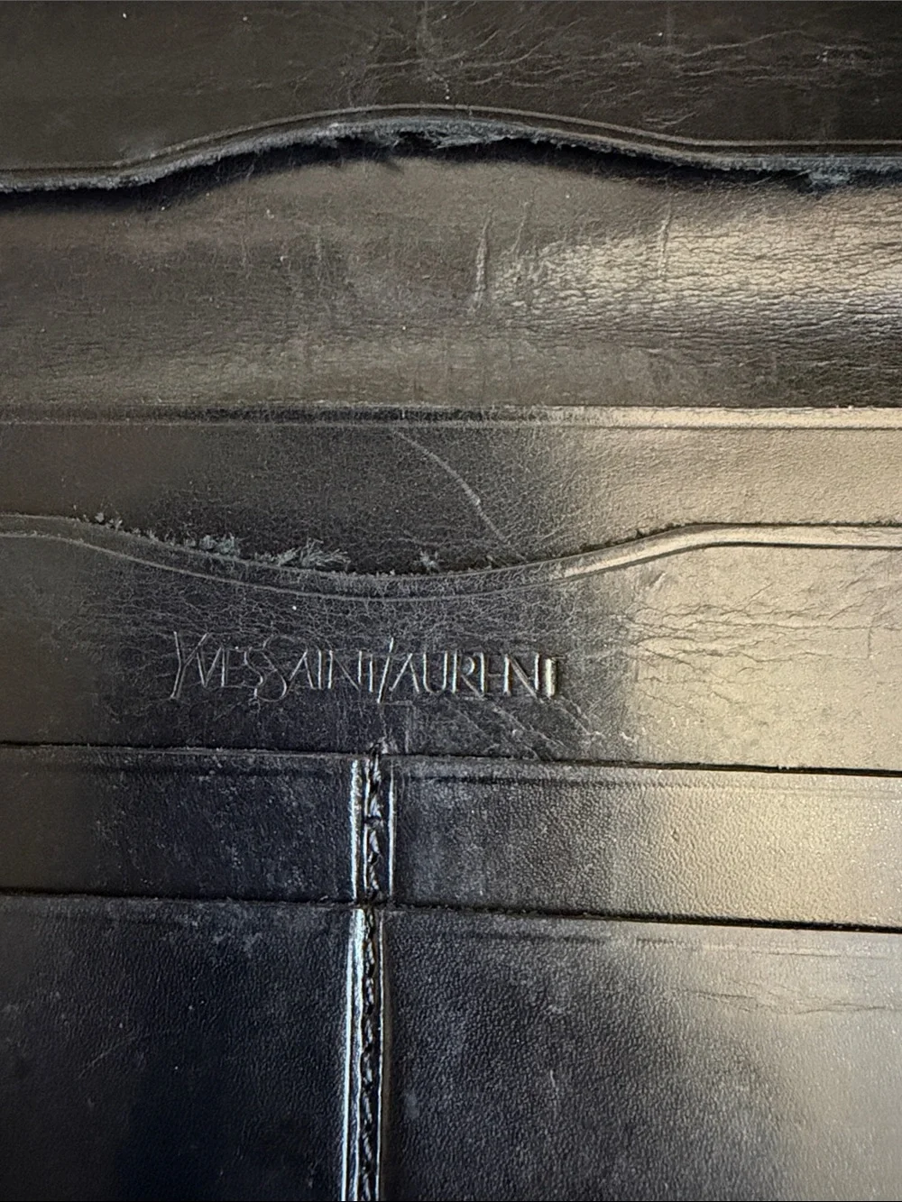 Yves Saint Laurent Black Lambskin Leather Slim Wallet - Picture 9 of 12